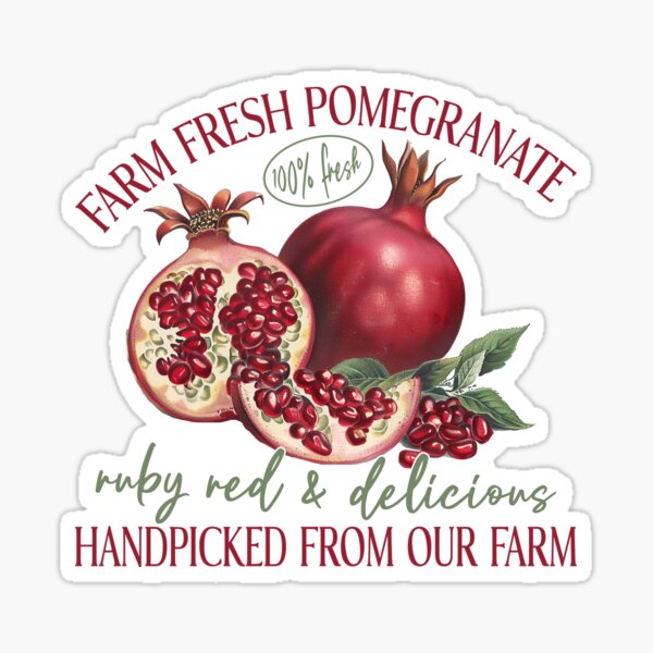 Item preview, Vintage Farmers Market - fresh pomegranate  designed and sold by Artystics Design.