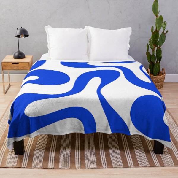 Item preview, Contemporary Modern Abstract Pattern in Royal Blue and White designed and sold by kierkegaard.