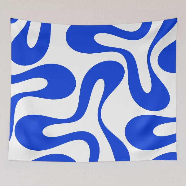 Item preview, Contemporary Modern Abstract Pattern in Royal Blue and White designed and sold by kierkegaard.