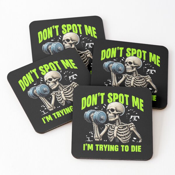 Item preview, Funny Hardcore Gym Workout Skeleton Don’t Spot Me, I’m Trying to Die designed and sold by Alkaysare.