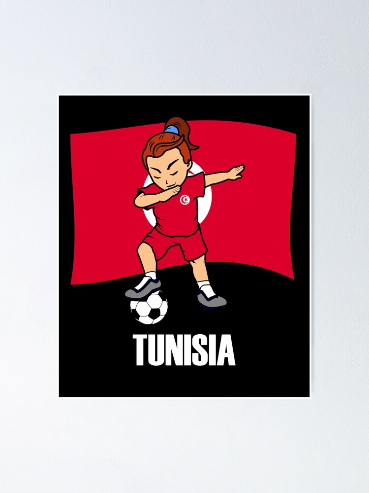 Dabbing Soccer Girl Tunisia Soccer Jersey Shirt Tunisian Flag Sticker for  Sale by CreativeStrike