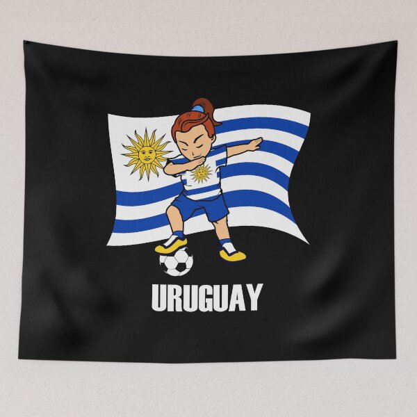 Item preview, Dabbing Soccer Girl Uruguay Soccer Jersey Shirt Uruguayan Flag designed and sold by CreativeStrike.