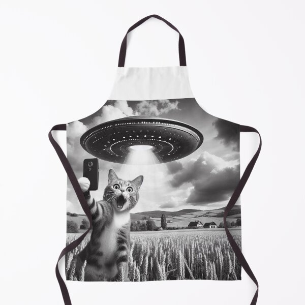 Item preview, Cat Selfie With Alien UFO Funny Cat   designed and sold by ArtFromBeyond.