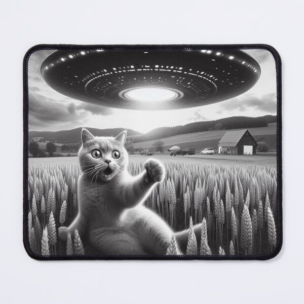 Item preview, Cat Selfie With Alien UFO Funny Cat designed and sold by ArtFromBeyond.