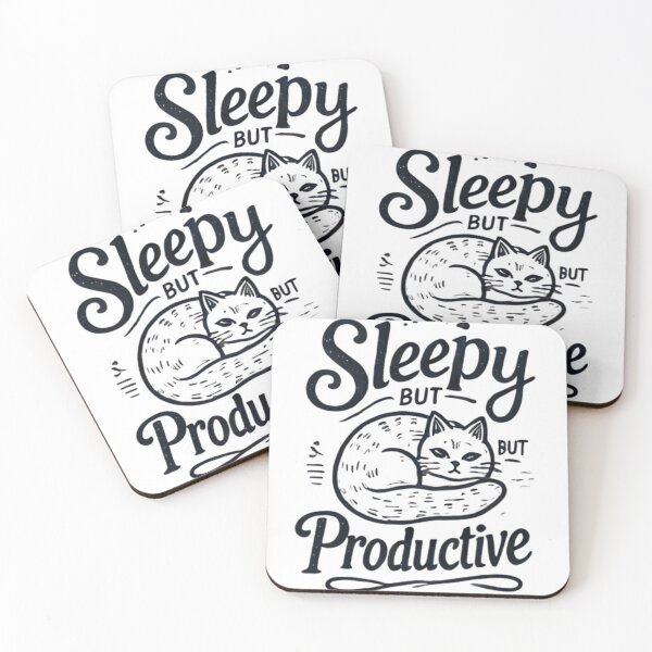 Item preview, Sleepy but Productive - Aesthetic Cat T-Shirt designed and sold by Machciu04.