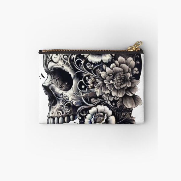 Item preview, Skull & Flowers - Gothic Tattoo-Inspired T-Shirt designed and sold by Machciu04.