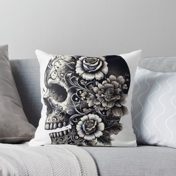 Item preview, Skull & Flowers - Gothic Tattoo-Inspired T-Shirt designed and sold by Machciu04.