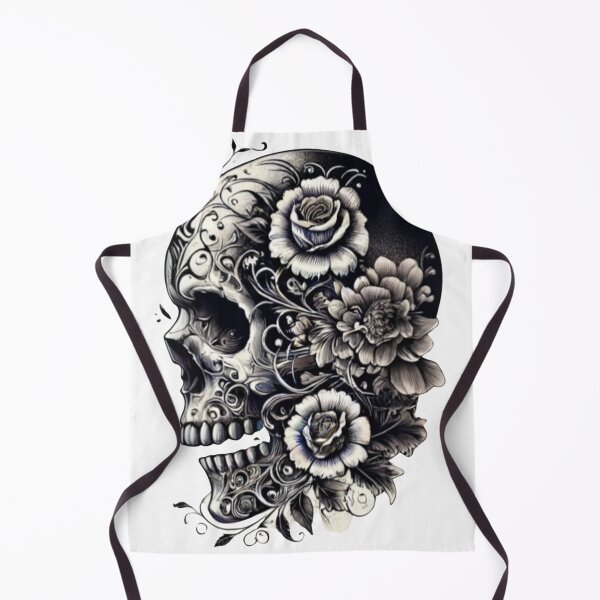 Item preview, Skull & Flowers - Gothic Tattoo-Inspired T-Shirt designed and sold by Machciu04.
