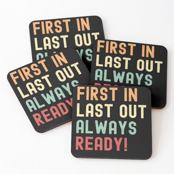 Item preview, Firefighter First In Last Out Always Ready Retro Colors designed and sold by TymekStore.