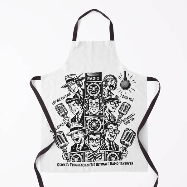 Item preview, Radio announcers,reporters and microphones from 1950's in black and white designed and sold by 8Totem.