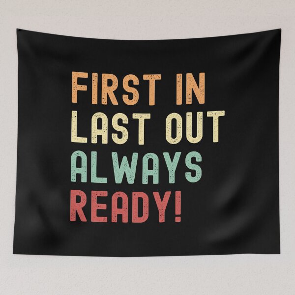 Item preview, Firefighter First In Last Out Always Ready Retro Colors designed and sold by TymekStore.