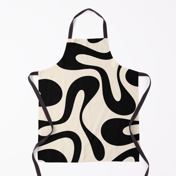 Item preview, Contemporary Modern Abstract Soft Curves Pattern in Black and Almond Cream designed and sold by kierkegaard.