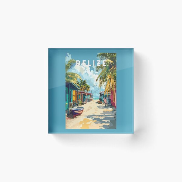 Item preview, Belize Illustration Travel Art Vintage designed and sold by KrisSidDesigns.