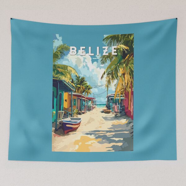 Item preview, Belize Illustration Travel Art Vintage designed and sold by KrisSidDesigns.