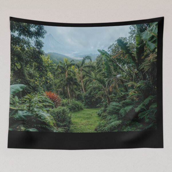 Item preview, Tropical hawaiian Rainforest with Misty Mountain designed and sold by regnumsaturni.