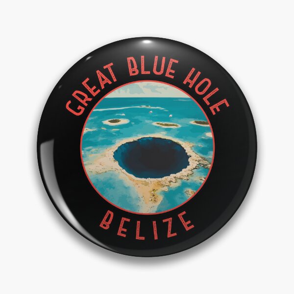 Item preview, Belize Great Blue Hole Retro Distressed Circle designed and sold by KrisSidDesigns.