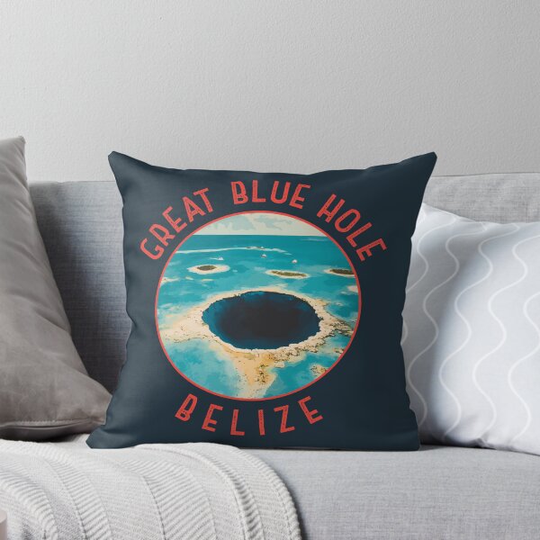 Item preview, Belize Great Blue Hole Retro Distressed Circle designed and sold by KrisSidDesigns.