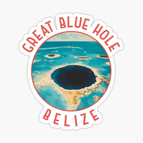 Item preview, Belize Great Blue Hole Retro Distressed Circle designed and sold by KrisSidDesigns.