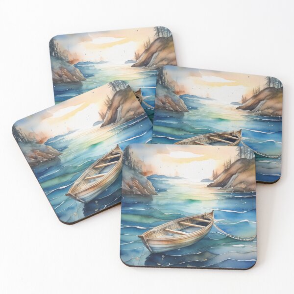 Item preview, Boat in a serene sea designed and sold by Rompecabezas.