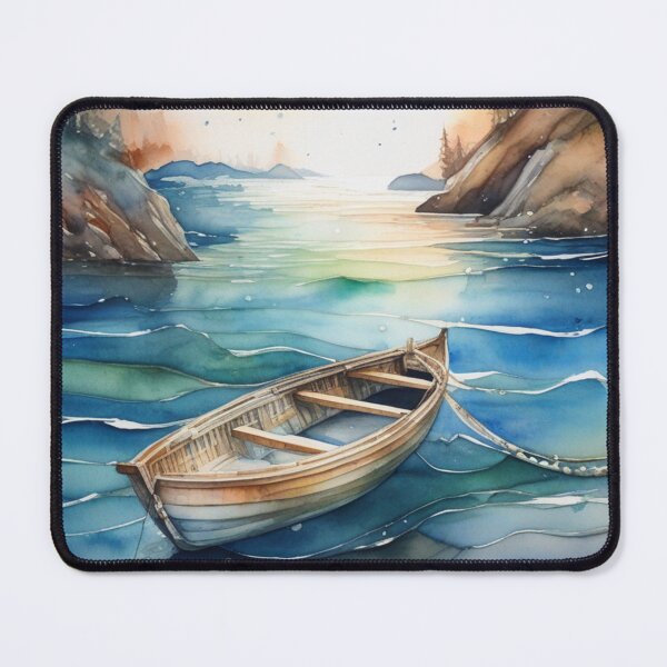 Item preview, Boat in a serene sea designed and sold by Rompecabezas.