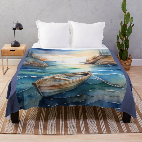 Item preview, Boat in a serene sea designed and sold by Rompecabezas.
