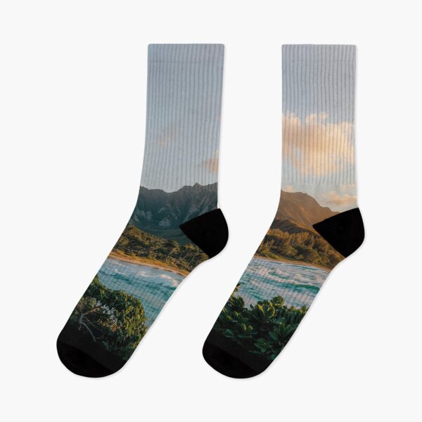Item preview, Tropical Hawaiian Mountain Landscape with Ocean Waves and Forest designed and sold by regnumsaturni.