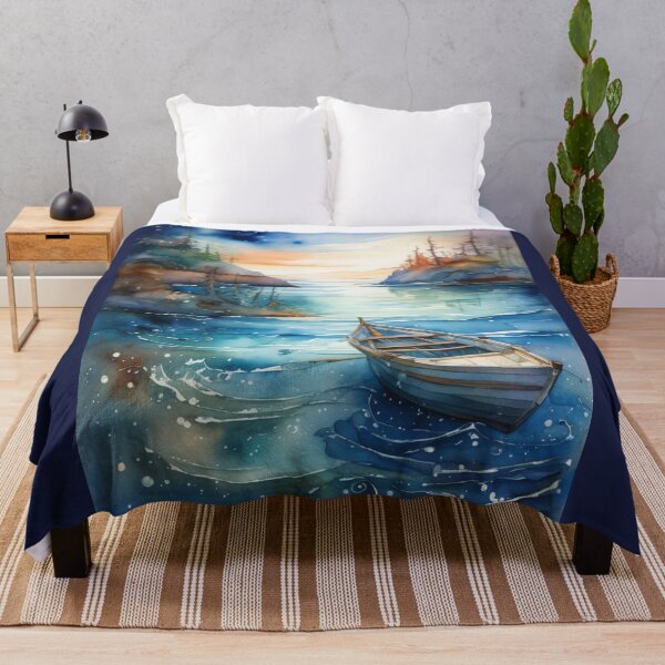 Item preview, Boat in a serene sea landscape designed and sold by Rompecabezas.