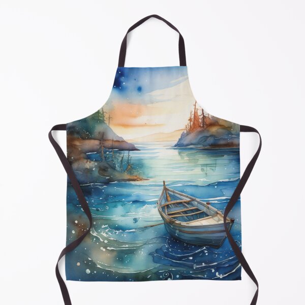 Item preview, Boat in a serene sea landscape designed and sold by Rompecabezas.