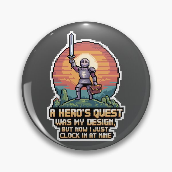 Artikelvorschau, Die Suche eines Helden: Pixel Art Office Adventure Sticker entworfen und verkauft von skiprender.