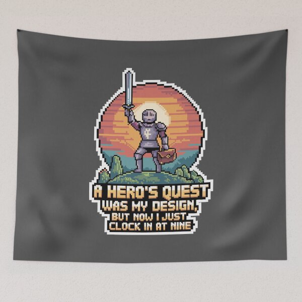 Item preview, A Hero’s Quest: Pixel Art Office Adventure Sticker designed and sold by skiprender.