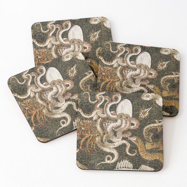 Item preview, Antique Roman Mosaic Pompeii Sea Life Stone Mosaic designed and sold by Pixelchicken.