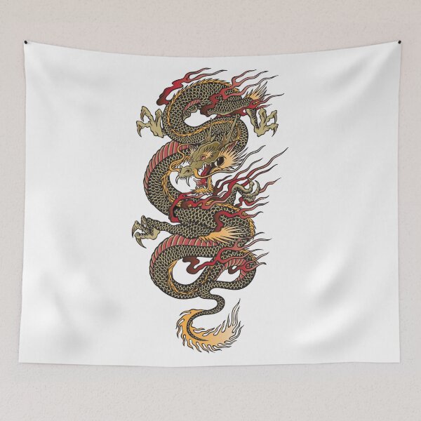 Item preview, Mystical Golden Dragon | Asian Tattoo & Fantasy Art Design designed and sold by traxim.