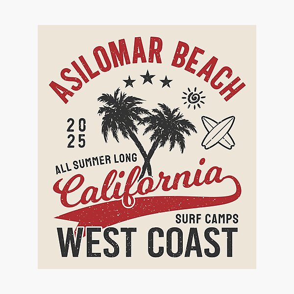 Item preview, Asilomar Beach Surf Camp Surfing Monterey West Coast California designed and sold by eclecTEEq.