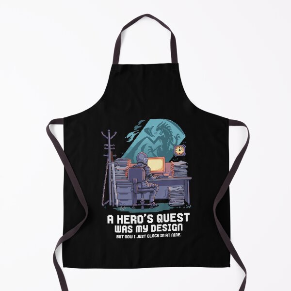 Item preview, A Hero's Quest - Office Humor Pixel Art T-shirt designed and sold by skiprender.
