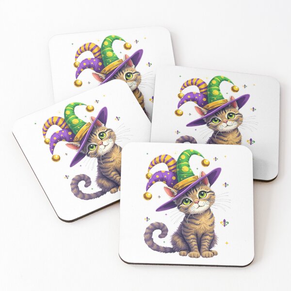 Aperçu de l'œuvre Mardi Gras drôle Meowdy Gras drôle Meowdi Gras Mardi Gras 2025 créée et vendue par ArtByKatti.