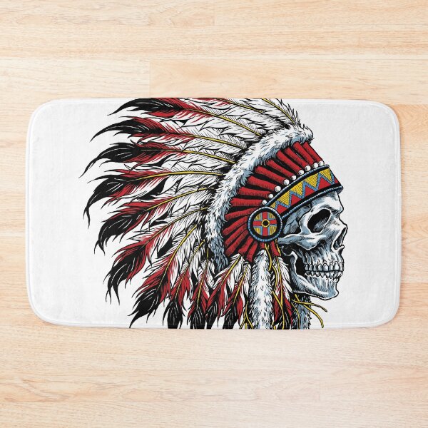 Item preview, Skull with Warrior Feather Headdress | Tattoo & Fantasy Art Design designed and sold by traxim.