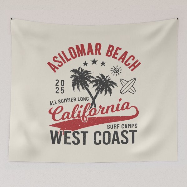 Item preview, Asilomar Beach Surf Camp Surfing Monterey West Coast California designed and sold by eclecTEEq.