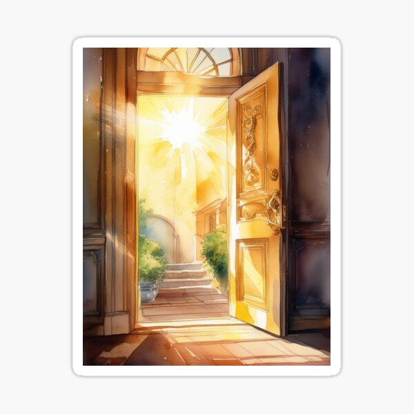 Item preview, Shiny door in sunset designed and sold by Rompecabezas.
