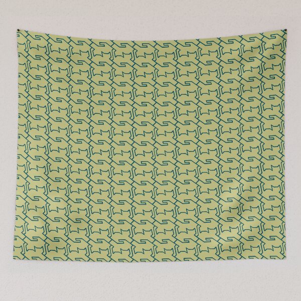 Aperçu de l'œuvre Labyrinthe pour chat Olive Mist bleu sarcelle foncé créée et vendue par pinebluedesign.
