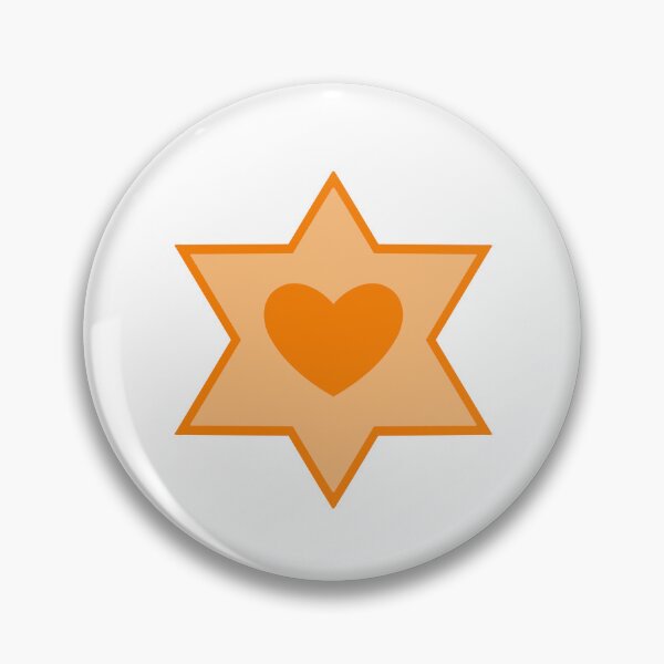 Item preview, Simple Orange Star of David with Orange Heart - In Memory of the Bibas Family designed and sold by Leah Nicole Designs.