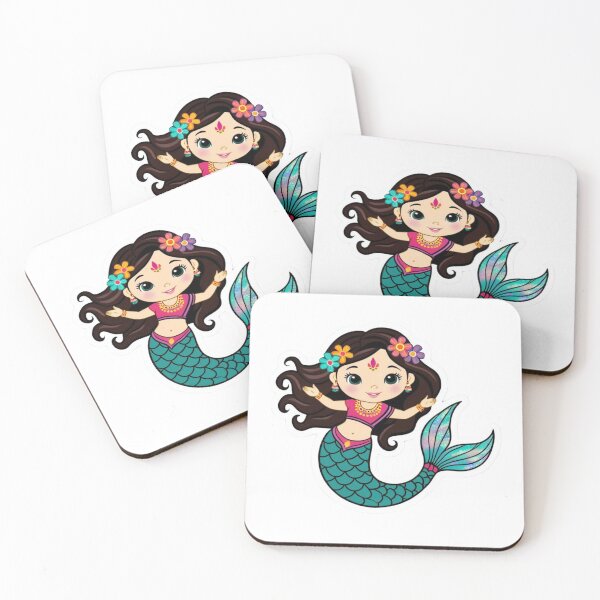 Item preview, Kawaii Cartoon indian inspired Mermaid designed and sold by hannah01789.