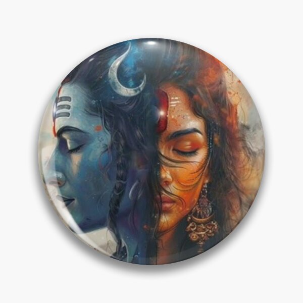 Item preview, Divine Ardhanarishvara – Shiva & Parvati Cosmic Balance Art designed and sold by PrintopiaHub.