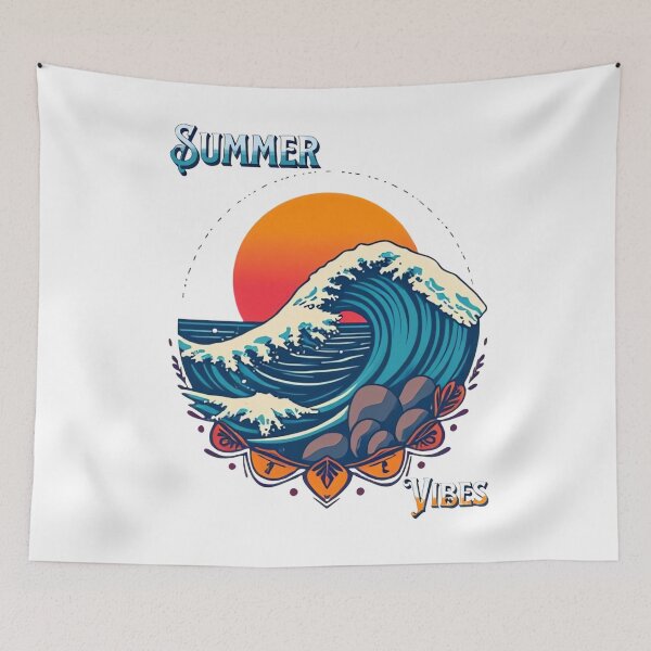 Item preview, Summer Vibes – Ocean Waves, Shore Rocks & Sunset designed and sold by ARTReMi.