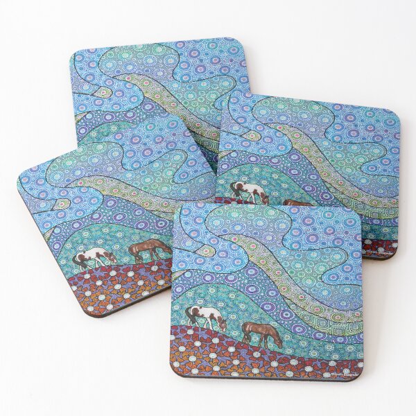 Item preview, Two Horses Grazing in the Valley designed and sold by ManonElmendorp.