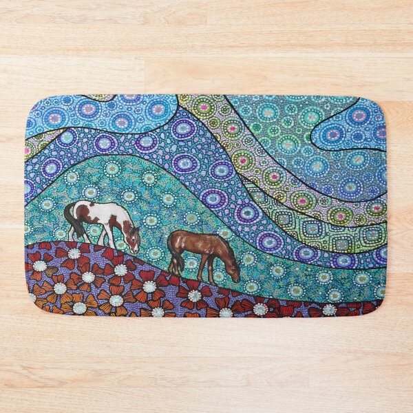 Item preview, Two Horses Grazing in the Valley designed and sold by ManonElmendorp.