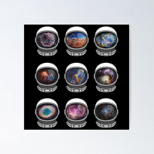 Item preview, Nebula Astronaut Helment Collage designed and sold by Sciencey Shirts.