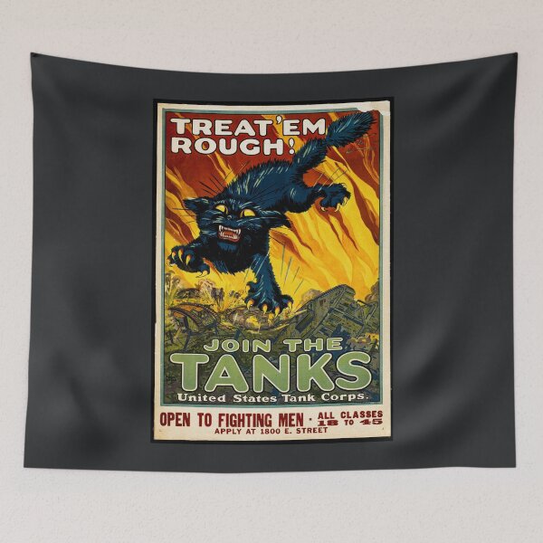 Item preview, Treat 'Em Rough - Vintage Tank Recruitment Poster designed and sold by MugsAndDuds.