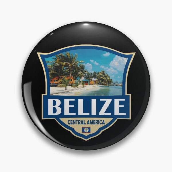 Item preview, Belize Illustration Retro Badge designed and sold by KrisSidDesigns.
