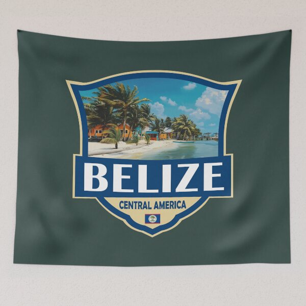 Item preview, Belize Illustration Retro Badge designed and sold by KrisSidDesigns.