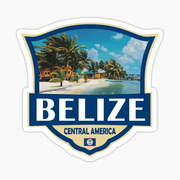 Item preview, Belize Illustration Retro Badge designed and sold by KrisSidDesigns.